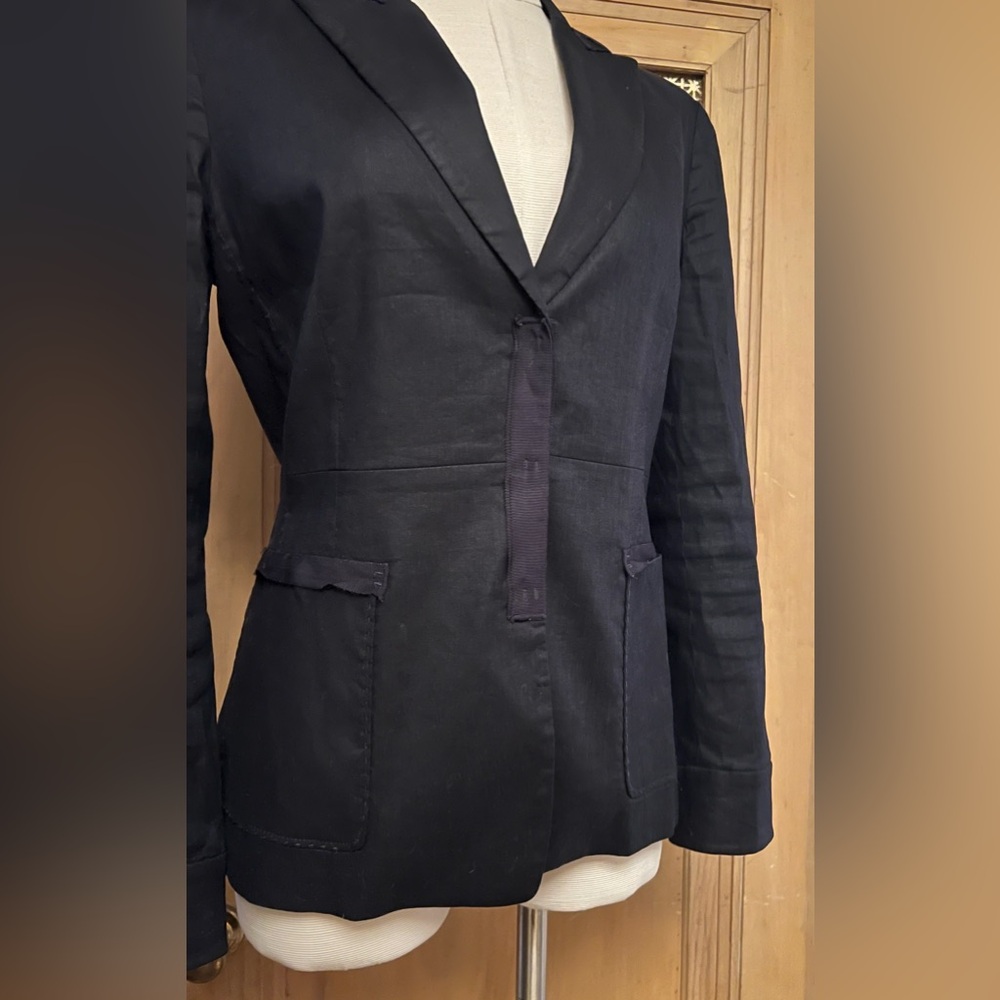 TAHARI blue black blazer jacket 10